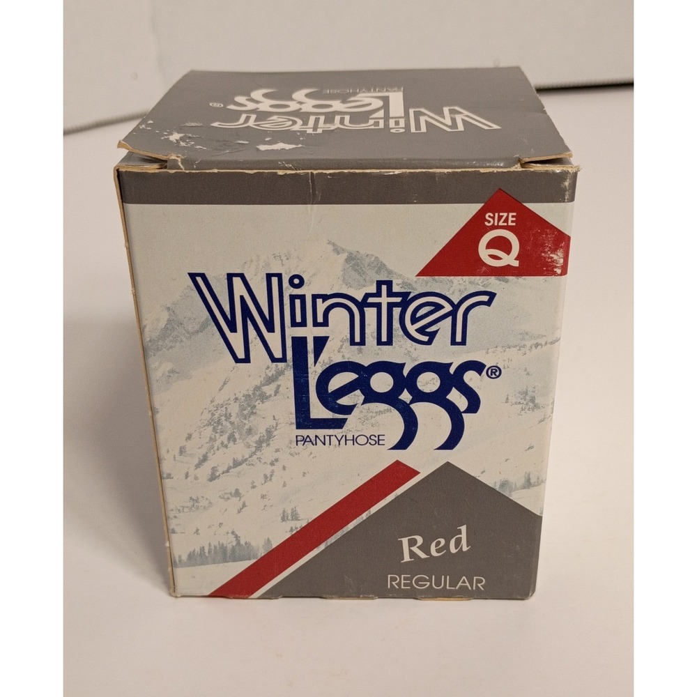 Winter Leggs Pantyhose Red Colored Size Q Smooth Fitting Nylons Vintage